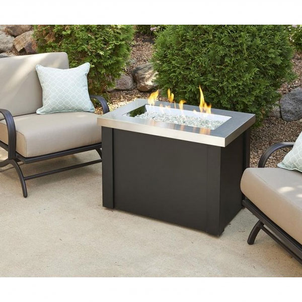 Stainless Steel Providence Rectangular Gas Fire Pit Table by Outdoor Greatroom - Image 4